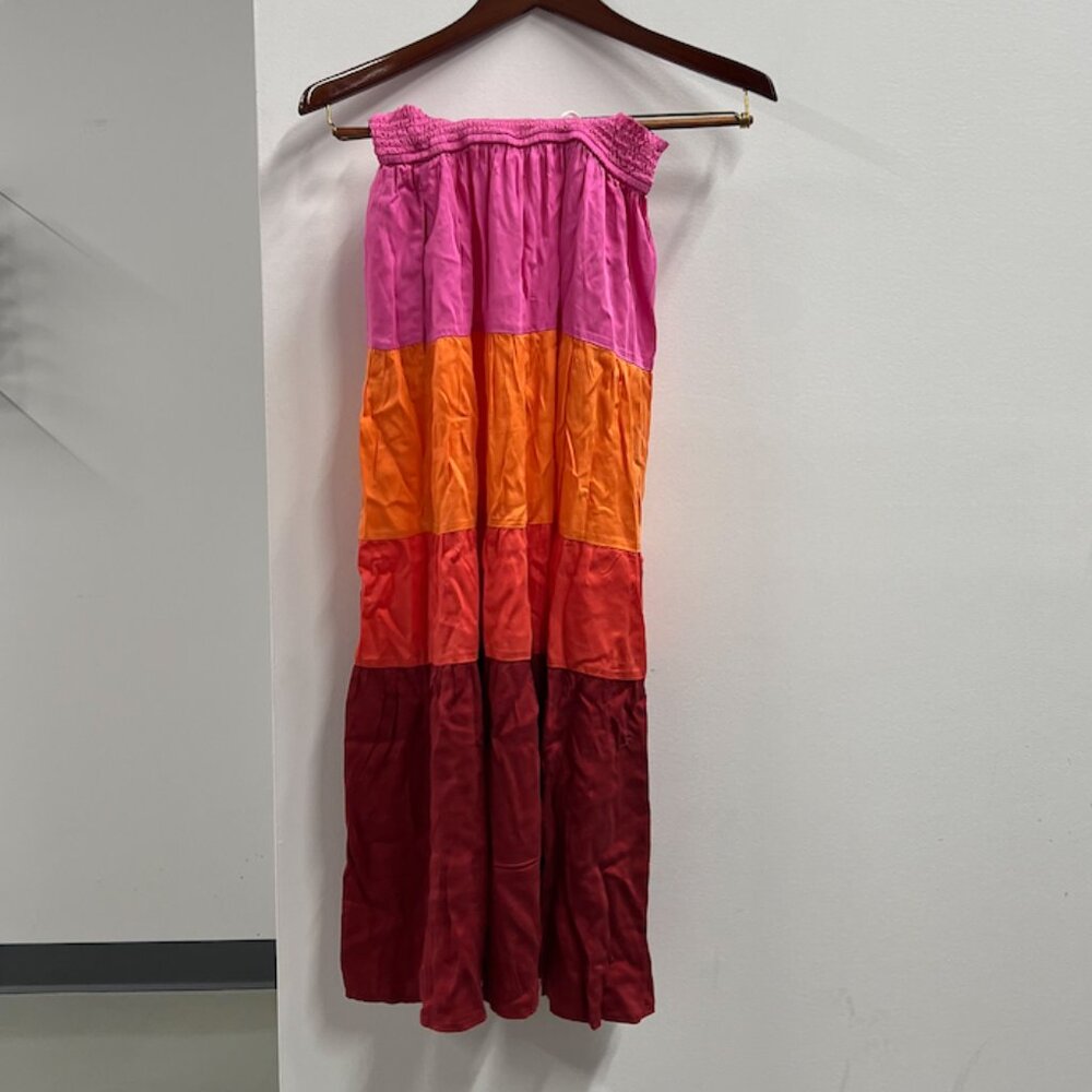 Marine Layer Maeve Midi Skirt Multi Colorblock Size Small 2022